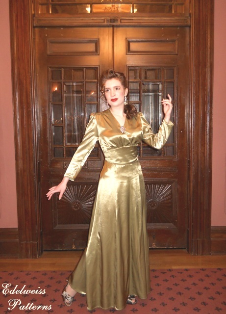 1940s satin dress