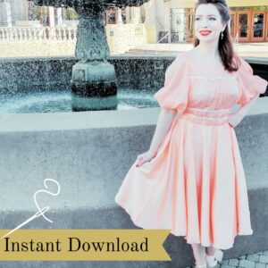 lady in peach vintage dress sound of music costume
