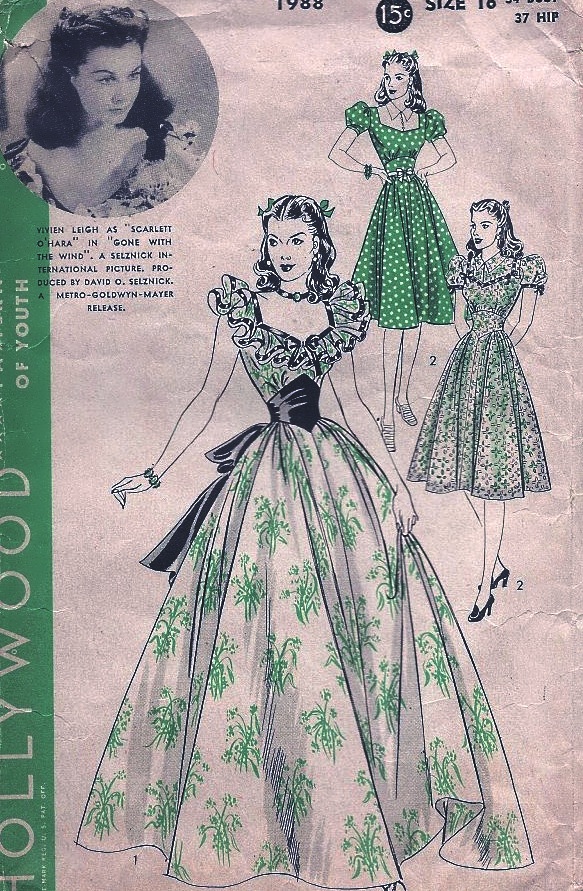 hollywood pattern 1988 gone with the wind costume