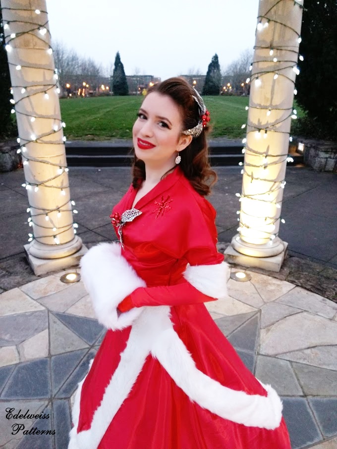 red and white christmas dress