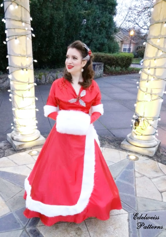 red and white christmas dress